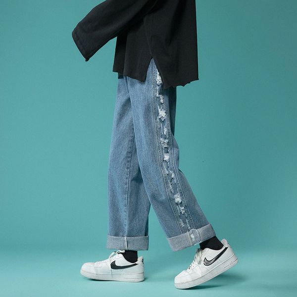 jeans spring summer wide-leg men's fashion blue ripped jeans men streetwear loose hip-hop hole straight denim trousers mens
jeans spring summer wide-leg men's fashion blue ripped jeans men streetwear loose hip-hop hole straight denim trousers mens