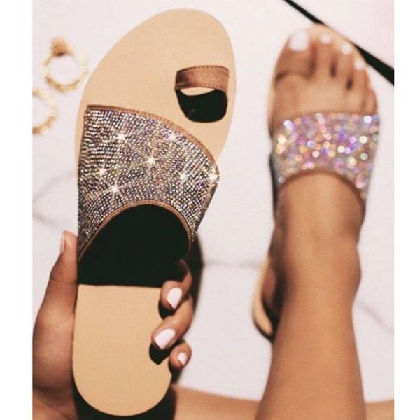 slippers siketu european and american women's summer open toe rhinestone flat sandals daily casual slides beach d30, Black
slippers siketu european and american women's summer open toe rhinestone flat sandals daily casual slides beach d30, Black