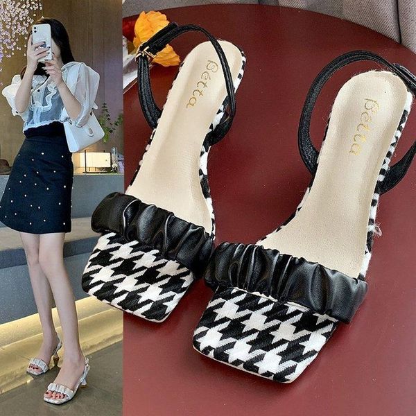 sandals fashion square heel womens 2021 summer korean pleated ankle buckle casual high heels simple rome shoes, Black
sandals fashion square heel womens 2021 summer korean pleated ankle buckle casual high heels simple rome shoes, Black