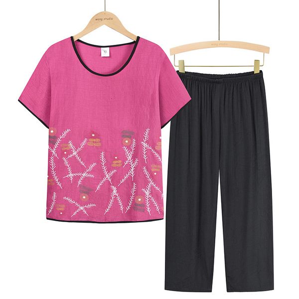 women's sleepwear 4xl pijama mujer print cotton pajama sets short sleeve 3/4 pant sleepwear middle-age pyjamas women loungewear home su, Black;red
women's sleepwear 4xl pijama mujer print cotton pajama sets short sleeve 3/4 pant sleepwear middle-age pyjamas women loungewear home su, Black;red