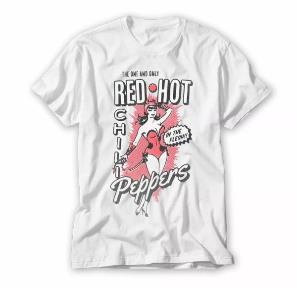 red chili peppers in the flesh t shirt mens licensed rock n roll music white, White;black
red chili peppers in the flesh t shirt mens licensed rock n roll music white, White;black