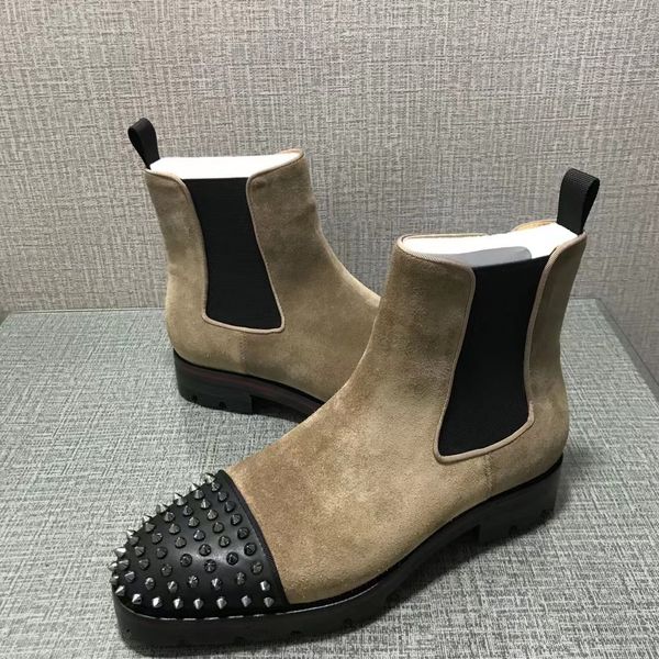 red bottoms sneaker men boot spikes suede leather men shoes super perfect melon motorcycle ankle boots size 38-47, Black
red bottoms sneaker men boot spikes suede leather men shoes super perfect melon motorcycle ankle boots size 38-47, Black