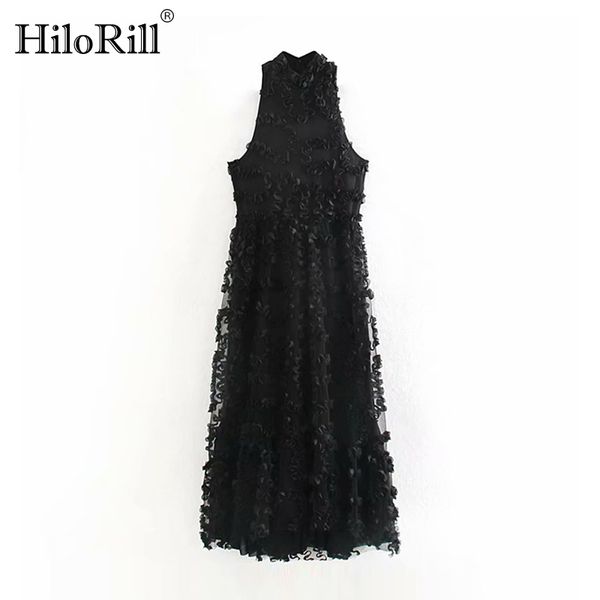 elegant floral party dress women chic lace mesh sleeveless long stand collar maxi es vestidos 210508, Black;gray
elegant floral party dress women chic lace mesh sleeveless long stand collar maxi es vestidos 210508, Black;gray