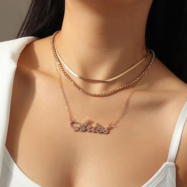 pendant necklaces female elegant star zodiac sign 12 constellation for women crystal english letter jewelry multilayer gold chain choker, Silver
pendant necklaces female elegant star zodiac sign 12 constellation for women crystal english letter jewelry multilayer gold chain choker, Silver