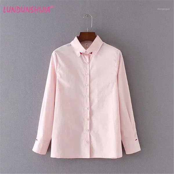 women's blouses & shirts lundunshijia 2021 spring autumn red lip embroidery women blouse long sleeve turn-down collar pink fashion ladi, White
women's blouses & shirts lundunshijia 2021 spring autumn red lip embroidery women blouse long sleeve turn-down collar pink fashion ladi, White