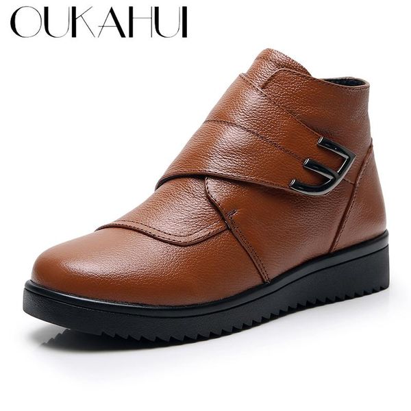 boots oukahui autumn winter genuine leather ankle women 2021 flat low heel hook loop round toe buckle warm ladies, Black
boots oukahui autumn winter genuine leather ankle women 2021 flat low heel hook loop round toe buckle warm ladies, Black