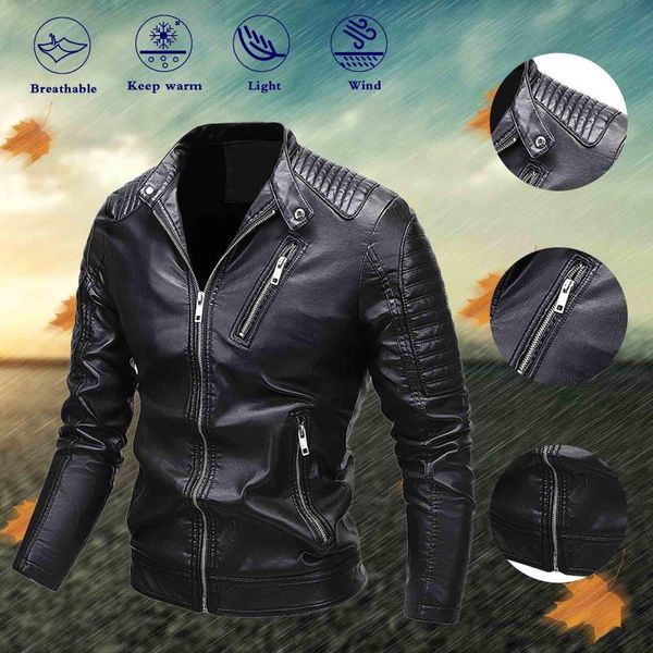 men's jackets autumn and winter leisure cashmere zipper stand collar motorcycle pocket male pu leather vintage mens coat jacket 6, Black;brown
men's jackets autumn and winter leisure cashmere zipper stand collar motorcycle pocket male pu leather vintage mens coat jacket 6, Black;brown