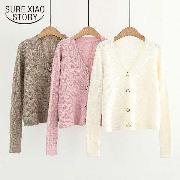 autumn winter female knitted vintage white women sweaters twist loose short solid casual cardigans sweater jacket 11732 210415, White;black
autumn winter female knitted vintage white women sweaters twist loose short solid casual cardigans sweater jacket 11732 210415, White;black