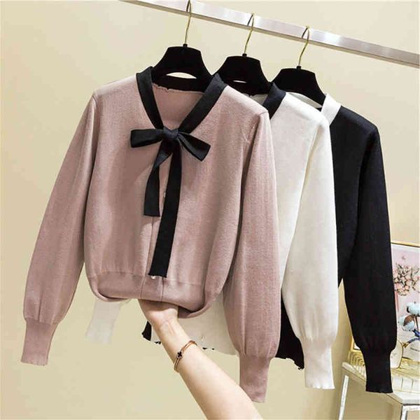 women's sweaters contrast color spring button women clothes bow tie knitted sweater female fashion pullovers womens long sleeve pull fe, White;black
women's sweaters contrast color spring button women clothes bow tie knitted sweater female fashion pullovers womens long sleeve pull fe, White;black