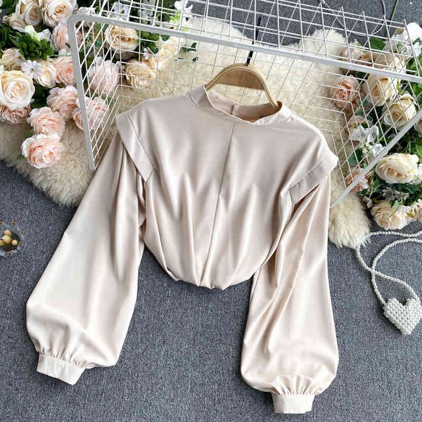 women's blouses & shirts shirt autumn and winter fashion stand neck long sleeves loose solid color korean clothing blouse q67, White
women's blouses & shirts shirt autumn and winter fashion stand neck long sleeves loose solid color korean clothing blouse q67, White