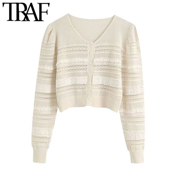 traf women fashion appliques patchwork cropped knitted cardigan sweater vintage long sleeve female outerwear chic 210415, White;black
traf women fashion appliques patchwork cropped knitted cardigan sweater vintage long sleeve female outerwear chic 210415, White;black