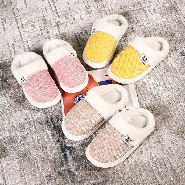 slippers autumn and winter solid color cotton women men knitted baotou thick-soled home shoes, Black
slippers autumn and winter solid color cotton women men knitted baotou thick-soled home shoes, Black