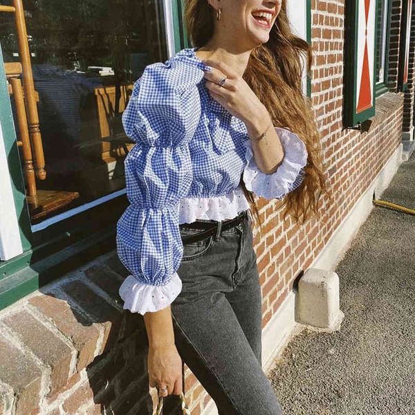 women's tanks & camis mosimolly cotton plaid blouses shirt women square neck lace embroidery ruffle female blusas puff sleeve, White
women's tanks & camis mosimolly cotton plaid blouses shirt women square neck lace embroidery ruffle female blusas puff sleeve, White
