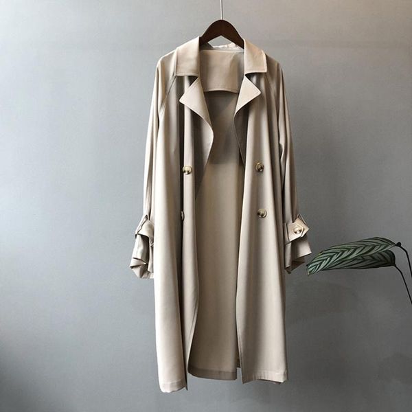 women's trench coats casual simple drape double breasted women 2021 spring and autumn mid-length large size thin slim loose fashion coa, Tan;black
women's trench coats casual simple drape double breasted women 2021 spring and autumn mid-length large size thin slim loose fashion coa, Tan;black