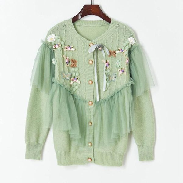 sweet lace mesh ruffle sweater women autumn winter fashion long sleeve three-dimensional butterfly flowers knit cardigan female casual jacke, White;black
sweet lace mesh ruffle sweater women autumn winter fashion long sleeve three-dimensional butterfly flowers knit cardigan female casual jacke, White;black