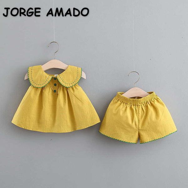 summer kids girls 2-pcs sets peter pan collar sleeveless vest shirts + shorts cute style clothes e0204 210610, White
summer kids girls 2-pcs sets peter pan collar sleeveless vest shirts + shorts cute style clothes e0204 210610, White