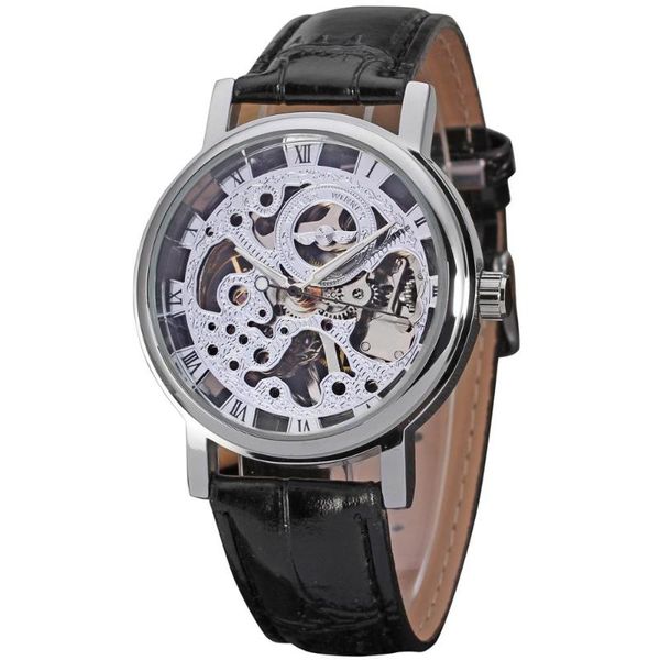 wristwatches winner fashion trend men's and women's watches leather strap hollow dial automatic mechanical, Slivery;brown
wristwatches winner fashion trend men's and women's watches leather strap hollow dial automatic mechanical, Slivery;brown