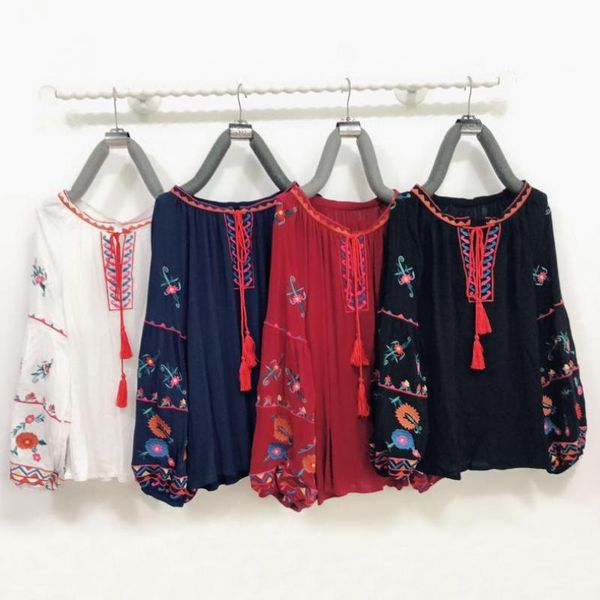 women's blouses & shirts autumn fashion retro single-piece set literature national embroidery vintage lantern sleeve female casual, White
women's blouses & shirts autumn fashion retro single-piece set literature national embroidery vintage lantern sleeve female casual, White