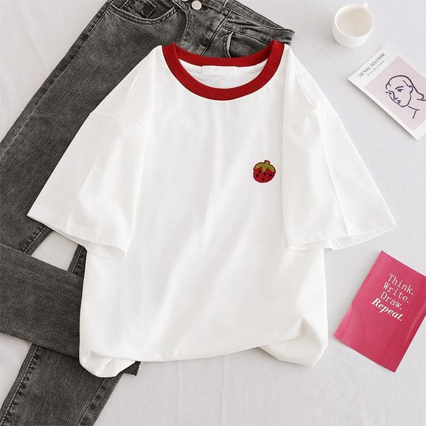 women's t-shirt 2021 summer korean clothes white pure cotton short-sleeved loose half-sleeved ins tide
women's t-shirt 2021 summer korean clothes white pure cotton short-sleeved loose half-sleeved ins tide