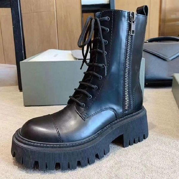 boots woman shoes genuine leather platform falt zipper ankle women round toe fashion casual spring fall botas mujer, Black
boots woman shoes genuine leather platform falt zipper ankle women round toe fashion casual spring fall botas mujer, Black