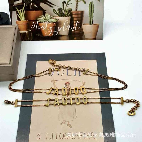 2021 new designer family necklace double layer bracelet correct letter temperament tie neck chain, Silver
2021 new designer family necklace double layer bracelet correct letter temperament tie neck chain, Silver