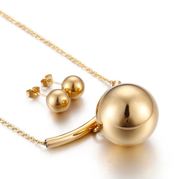 earrings & necklace 2021 gold-color fashion jewelry sets stainless steel ball statement wedding for women gift, Silver
earrings & necklace 2021 gold-color fashion jewelry sets stainless steel ball statement wedding for women gift, Silver