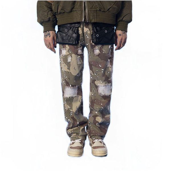 men's jeans high street camouflage splice leather pocket pants hip hop streetwear casual denim trousers straight washed, Blue
men's jeans high street camouflage splice leather pocket pants hip hop streetwear casual denim trousers straight washed, Blue