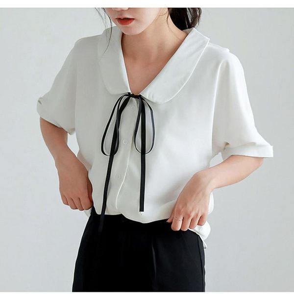 summer women shirt chiffon solid lace up short sleeve casual office lady female blouse fashion girl sweet all-match women's blouses &, White
summer women shirt chiffon solid lace up short sleeve casual office lady female blouse fashion girl sweet all-match women's blouses &, White