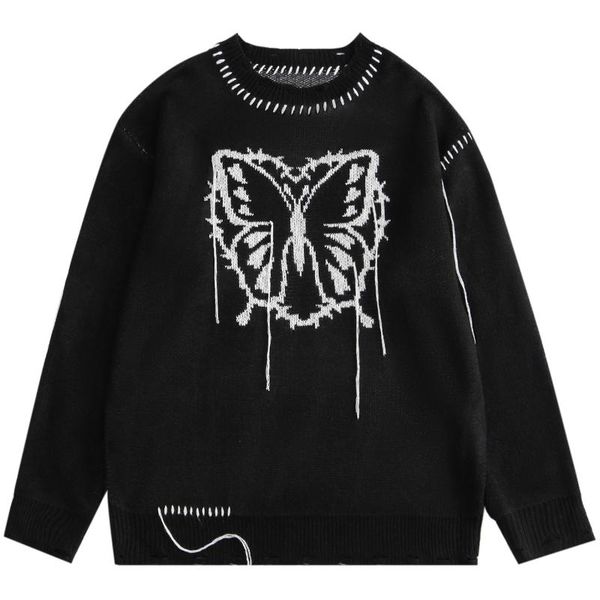 men's sweaters lacible harajuku pullover sweater men women butterfly ripped knitted streetwear fashion loose casual jumpers cotton, White;black
men's sweaters lacible harajuku pullover sweater men women butterfly ripped knitted streetwear fashion loose casual jumpers cotton, White;black