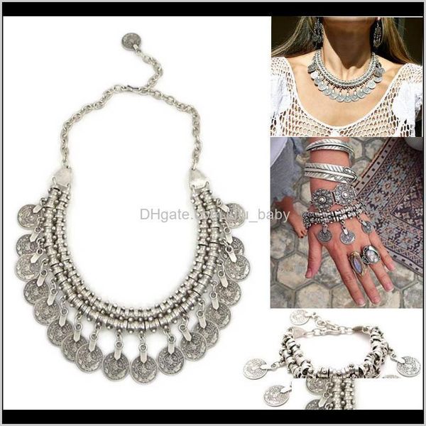 & sets jewelry drop delivery 2021 bohemian gypsy love affair necklace bracelet set antalya sier coin choker bib statement fringe turkish boh, Silver
& sets jewelry drop delivery 2021 bohemian gypsy love affair necklace bracelet set antalya sier coin choker bib statement fringe turkish boh, Silver