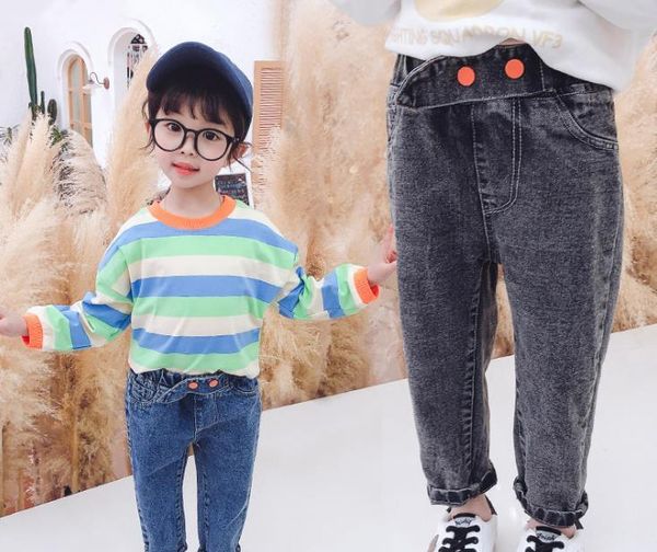 jeans children's baby autumn solid color mid-waist cute buttons kids denim pants clothes, Blue
jeans children's baby autumn solid color mid-waist cute buttons kids denim pants clothes, Blue
