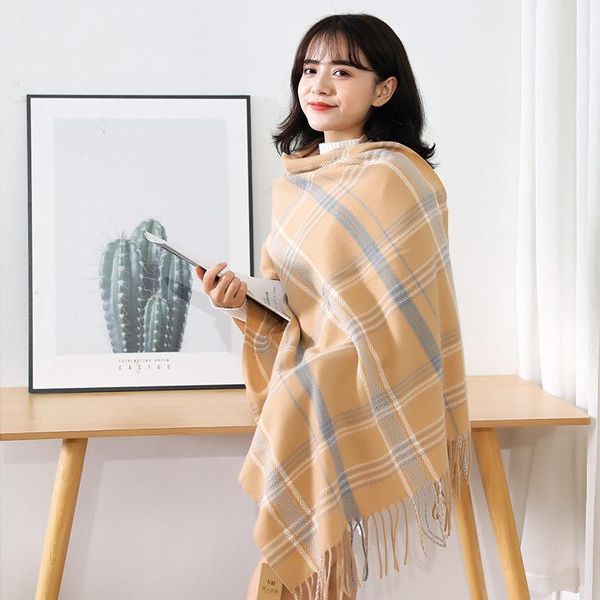 neck ties 2021 autumn and winter thickened tassel imitation cashmere scarf korean women's water wave fine line plaid shawl, Blue;purple
neck ties 2021 autumn and winter thickened tassel imitation cashmere scarf korean women's water wave fine line plaid shawl, Blue;purple
