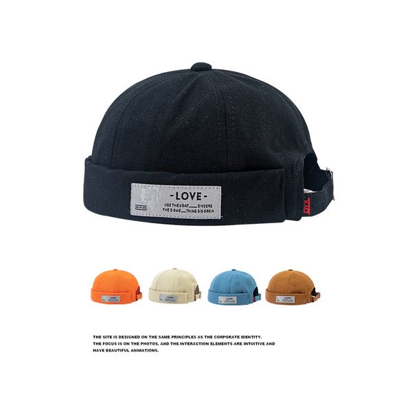 street fashion brimless melon skin hat men's spring summer personality letters paste cloth trend ruffian handsome landlord hat, Black;white
street fashion brimless melon skin hat men's spring summer personality letters paste cloth trend ruffian handsome landlord hat, Black;white