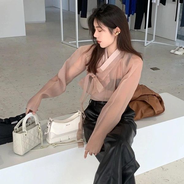 women's blouses & shirts design shirt chiffon pink cross collar french casual loose short chic, White
women's blouses & shirts design shirt chiffon pink cross collar french casual loose short chic, White