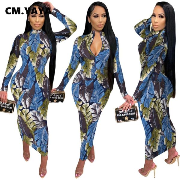 cm.yaya leaf print zipper up maxi midi bodycon dress for women streetwear long sleeve dresses pencil vestido fall winter casual, Black;gray
cm.yaya leaf print zipper up maxi midi bodycon dress for women streetwear long sleeve dresses pencil vestido fall winter casual, Black;gray