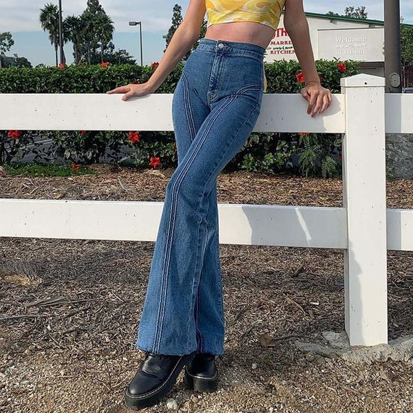 women's jeans retro american flare pants high waist blue washed hip-iifting slim stretch flared wide-leg streetwear t6
women's jeans retro american flare pants high waist blue washed hip-iifting slim stretch flared wide-leg streetwear t6