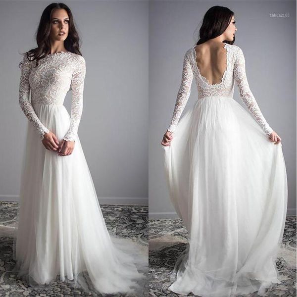 other wedding dresses o-neck tulle backless outdoor bridal vintage events gowns lace long sleeves1, White
other wedding dresses o-neck tulle backless outdoor bridal vintage events gowns lace long sleeves1, White