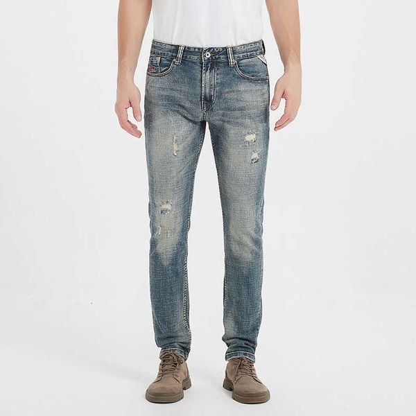 european vintage fashion men jeans retro blue elastic slim fit ripped frayed hole patch designer casual denim pants
european vintage fashion men jeans retro blue elastic slim fit ripped frayed hole patch designer casual denim pants