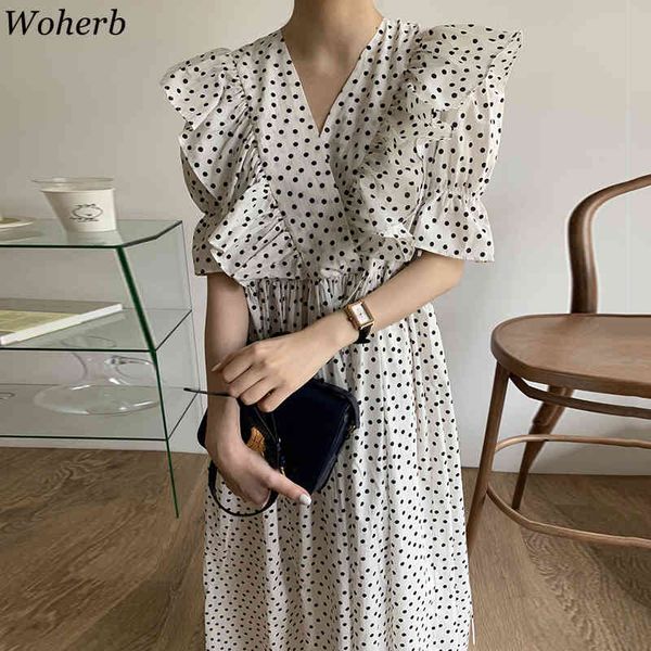 korean chic women polka dot print chiffon dress vintage v-neck ruffle patch high waist dresses summer vestidos mujer 210417, Black;gray
korean chic women polka dot print chiffon dress vintage v-neck ruffle patch high waist dresses summer vestidos mujer 210417, Black;gray