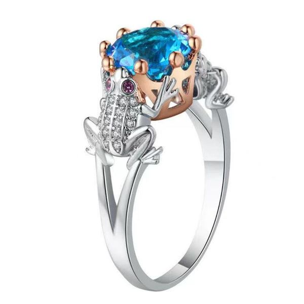 wedding rings blue artificial gem creative design two crystal rhinestone frog mosaic jewelry gift, Slivery;golden
wedding rings blue artificial gem creative design two crystal rhinestone frog mosaic jewelry gift, Slivery;golden