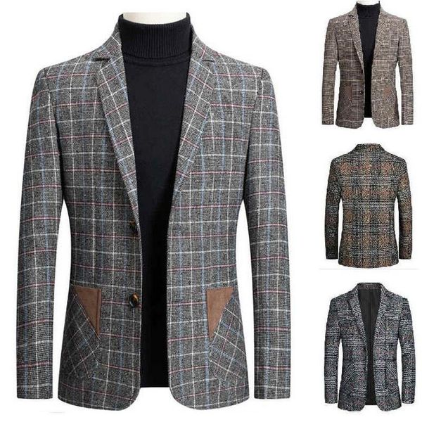 men's suits & blazers men blazer plaid one-piece suit office work thick shoulder pads fashion slim fit warm coat male, White;black
men's suits & blazers men blazer plaid one-piece suit office work thick shoulder pads fashion slim fit warm coat male, White;black
