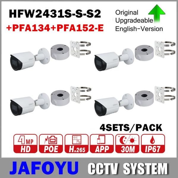 cameras 4sets/pack 4mp dh ip camera hfw2431s-s-s2 * 4pcs with water-proof junction box pfa134 *4pcs pole mount bracket pfa152-e
cameras 4sets/pack 4mp dh ip camera hfw2431s-s-s2 * 4pcs with water-proof junction box pfa134 *4pcs pole mount bracket pfa152-e