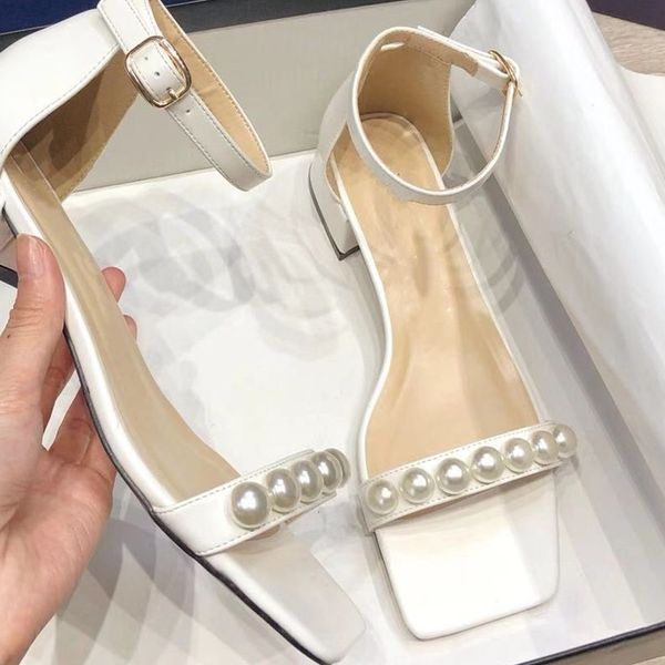 pearl decor sandals low square heels ankle strap genuine leather party luxury brand designer new fashion shoes women, Black
pearl decor sandals low square heels ankle strap genuine leather party luxury brand designer new fashion shoes women, Black