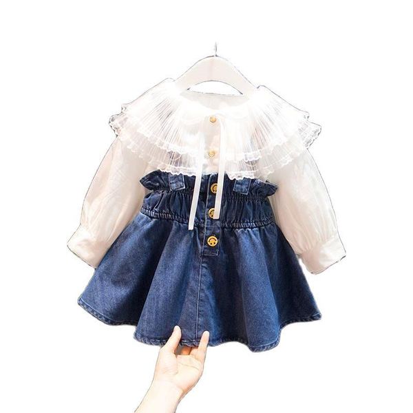 girl's dresses girls spring autumn white long-sleeved t-shirt denim dress 0-3 years old baby clothes korean style fashion sweet clothin, Red;yellow
girl's dresses girls spring autumn white long-sleeved t-shirt denim dress 0-3 years old baby clothes korean style fashion sweet clothin, Red;yellow