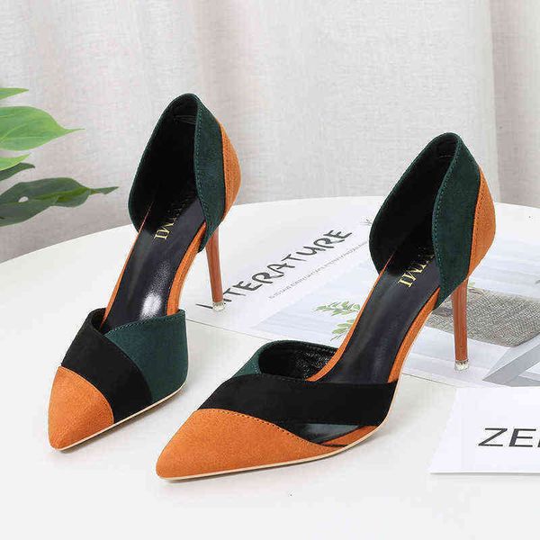 kuku289-8 color matching hollow pointed thin heel women's high sandals single sho
kuku289-8 color matching hollow pointed thin heel women's high sandals single sho