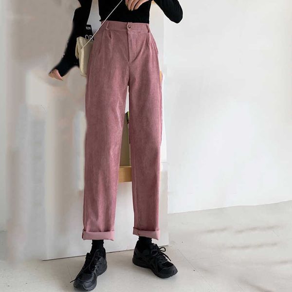 autumn corduroy loose wide-leg casual pants high waist straight female students nine-point jogger 210531, Black;white
autumn corduroy loose wide-leg casual pants high waist straight female students nine-point jogger 210531, Black;white