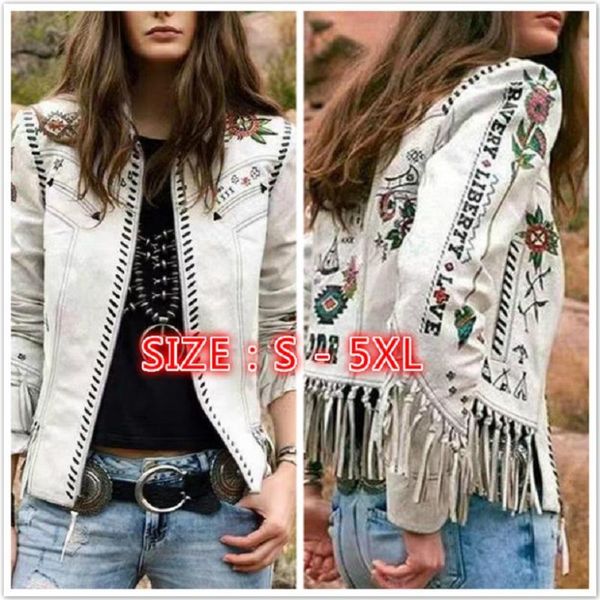 women's jackets 2021 arrival autumn winter jacket long sleeve slim casual clothes printed tassel coat s-5xl size, Black;brown
women's jackets 2021 arrival autumn winter jacket long sleeve slim casual clothes printed tassel coat s-5xl size, Black;brown