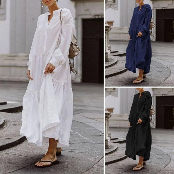 casual dresses vonda women 2020 casual cotton linen sun solid long sleeve es ladies holiday beach sun plus size vestidos, Black;gray
casual dresses vonda women 2020 casual cotton linen sun solid long sleeve es ladies holiday beach sun plus size vestidos, Black;gray