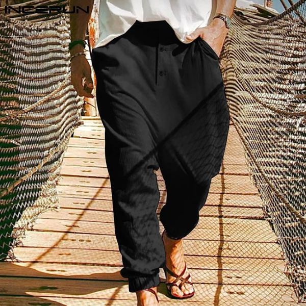 men's pants 2021 men cotton joggers elastic waist solid color streetwear drop crotch trousers vintage casual incerun s-5xl, Black
men's pants 2021 men cotton joggers elastic waist solid color streetwear drop crotch trousers vintage casual incerun s-5xl, Black