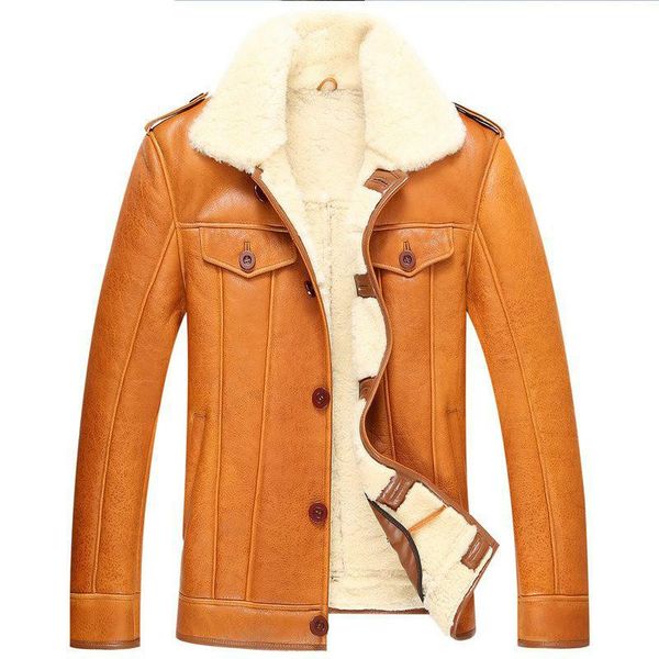 men's leather & faux arrival genuine jacket men original ecological thickening fur one coat lamb and sheep maxi, Black
men's leather & faux arrival genuine jacket men original ecological thickening fur one coat lamb and sheep maxi, Black